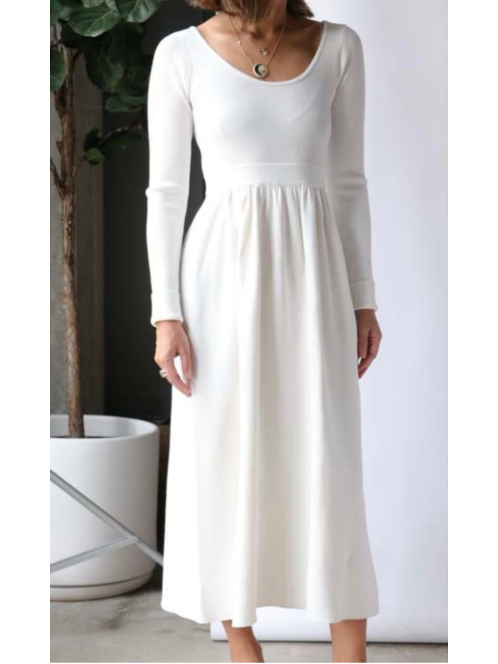 NWT Proenza Schouler White Label Long Sleeve Knit Dress S White